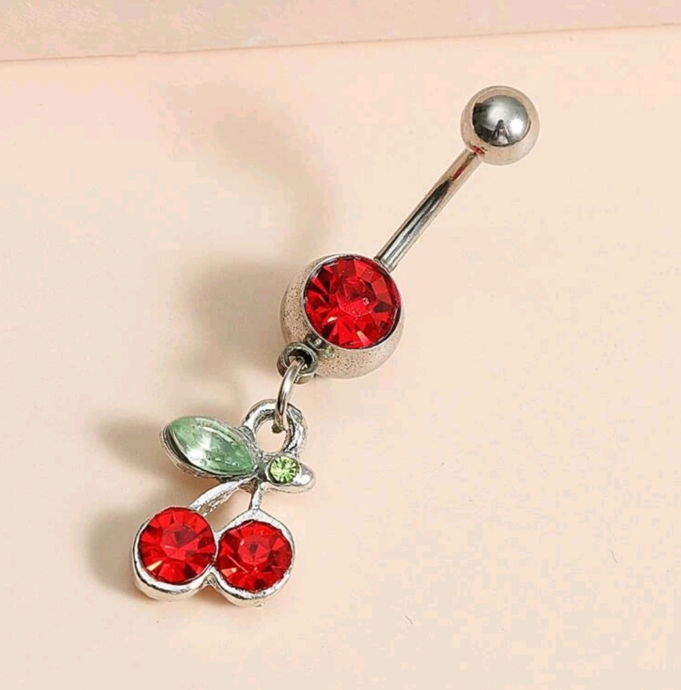 🍒 14G Cherry Dangley Bellybutton Jewelry (OS)